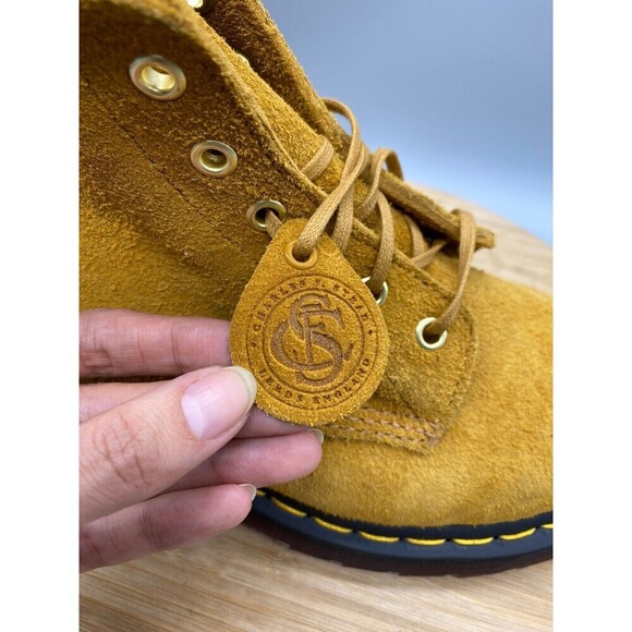 Dr Martens Boots Mens 7 Womens 8 Yellow Desert Oasis 101 Ankle Doc Combat Suede - Picture 15 of 16